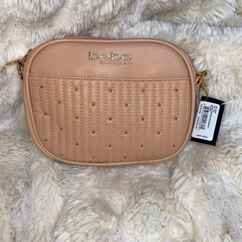 bebe Quilted Crossbody Bag in Blush Pink, NWT